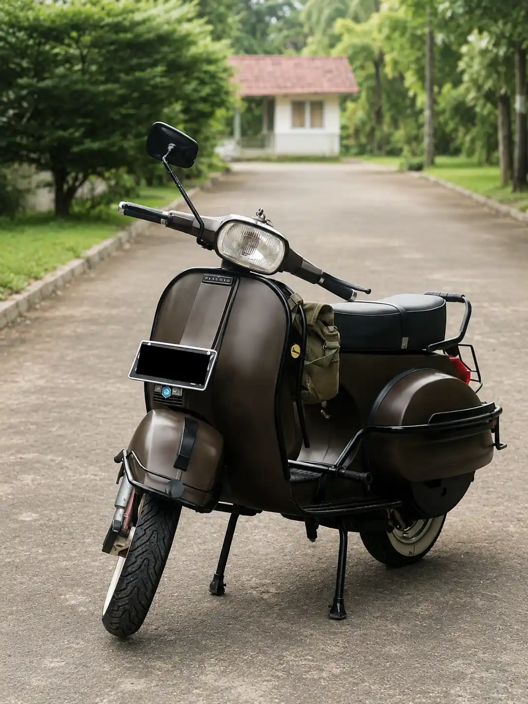 Vespa coklat clean look hasil cat motor Oke Body Repair